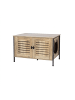 relaxdays Katzenschrank in Hellbraun/ Schwarz - (B)80 x (H)50,5 x (T)45 cm