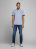 Jack & Jones Polo Shirt JJEPAULOS Sommer Hemd Kragen Pique Cotton in Hellblau