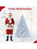 COSTWAY 180 cm Künstlicher Weihnachtsbaum mit Beleuchtung in Weiß