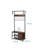 relaxdays Garderobenständer "Industrial" in Braun/ Schwarz - (B)80 x (H)176 x (T)30 cm