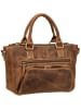 Greenburry Handtasche Vintage Umhängetasche 3Zips in Sattelbraun