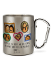 Mr. & Mrs. Panda Tasse Igel Familie mit Spruch in Silber