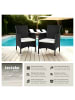 tectake 2er Set Rattanstuhl Nantes 59 x 57 x 85 cm, schwarz/beige