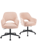 DUBI Möbel 2er-Set: Bürostuhl Mika-Ilvy in Rosa - (B)60 x (H)85 x  (T)65 cm