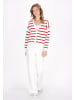 DreiMaster Women Cardigan in offwhite red stripe