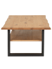 home24 home24 Massiver Couchtisch aus Holz teilmassiv in Eiche / Schwarz - 113 x 44 x 87 cm in Braun