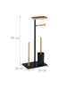relaxdays WC Garnitur in Schwarz/ Natur - (B)30 x (H)65 x (T)20 cm