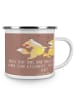 Mr. & Mrs. Panda Camping Emaille Tasse 15. Hochzeitstag Gläserne... in Braun Pastell