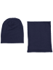 TupTam Unisex Kinder Beanie Mütze Schlauchschal Set in black denim