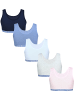 TupTam Mädchen Bustier mit breiten Trägern 5er Pack in blau Modell 1