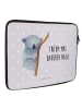 Mr. & Mrs. Panda Laptop Tasche Koalabär mit Spruch in Grau Pastell