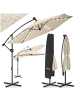 tectake Sonnenschirm mit Doppeldach und LED Solar-Beleuchtung | 3 x 3 m