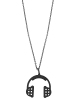 Adeliás Unisex Halskette aus Edelstahl 43+5 in schwarz