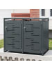 SoBuy Abfallsammlerbox in Mattes Dunkelgrau - (W) 80 x (H) 116 x (L) 134 cm