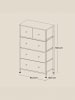 SONGMICS Kommode Bellah in Gelb-Creme - (B)56.1 x (H)93.1 x (T)30.1 cm