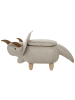 Beliani Tierhocker TRICERATOPS in Grau/Braun - (W) 92 x (H) 56 x (L) 42 cm