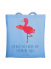Mr. & Mrs. Panda Strandtasche Flamingo Yoga mit Spruch in Sky Blue