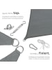 tectake Sonnensegel Sunny umfangreiches Montagematerial, grau