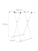 relaxdays Kleiderständer in Weiß - (B)135 x (H)139 x (T)95 cm
