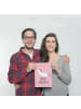 Mr. & Mrs. Panda Poster Einhorn Yoga mit Spruch in Rot Pastell