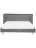 Beliani Doppelbett SENLIS in Grau - (W) 254 x (H) 100 x (L) 220 cm