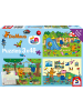 Schmidt Spiele Ein Tag mit der Maus, 3x48 Teile Puzzle | Kinderpuzzle, Die Maus