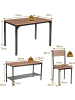COSTWAY Esstisch Set 4-teilig in Hellbraun