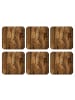 OnlyWow Glasuntersetzer 6er-Set Holz-Optik