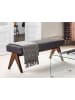 Beliani Bettbank TAMRE in Schwarz/Braun - (W) 118 x (H) 48 x (L) 46 cm