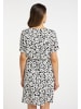 faina Damen Kleid Mit Blumenmuster in Schwarz Weiss
