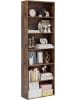COSTWAY 6-stöckig Bücherregal 60 x 23,5 x 178 cm in Braun