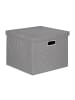 relaxdays 4x Aufbewahrungsbox in Grau - (B)43 x (H)34 x (T)43 cm