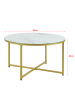 en.casa Couchtisch Uppvidinge in Gold Weiß (D)80cm (H)45cm