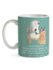 Mr. & Mrs. Panda Kaffeetasse Sekretärin Heldin mit Spruch in Meeresbrise
