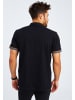 Leif Nelson Herren T-Shirt V-Ausschnitt LN-55750 in schwarz-grau