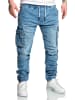 Amaci&Sons Sweathose im Denim Look ALSIP in Hellblau