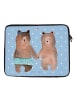 Mr. & Mrs. Panda Laptop Tasche Bär Freundin ohne Spruch in Blau Pastell