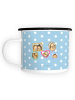 Mr. & Mrs. Panda Teetasse Igel Familie ohne Spruch in Blau Pastell