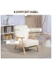 HOMCOM Sessel-80L x 65B x 83H cm-Cremeweiß