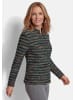 GOLDNER Streifenjacke mit Stehkragen in dunkelgrün / gemustert