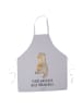 Mr. & Mrs. Panda Schürze Otter Bauch mit Spruch in Grau Pastell
