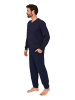 NORMANN Langarm Schlafanzug Pyjama Bündchen print - 86554 in marine
