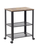 Beliani Servierwagen BOLZANO in Schwarz/Braun - (W) 60 x (H) 78 x (L) 40 cm