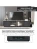 ABRIHOME Grauer TV-Schrank 160×40×44,5 cm mit Marmorplatte und Stauraum