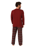 NORMANN Schlafanzug lang Pyjama FlanellHose Karo - 88218 in rot2