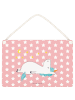 Mr. & Mrs. Panda Deko Schild Einhorn Sternenhimmel ohne Spruch in Rot Pastell