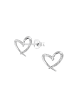 Alexander York Ohrstecker HERZ mit Zirkonia rhodiniert in 925 Sterling Silber, 2-tlg. in silver