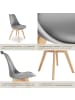 tectake Küchenstuhl Scandi-Design, gepolsterte Sitzfläche, 49 x 53 x 82 cm