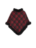 alzette Damen Poncho in Rot Schwarz