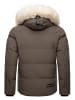 STONE HARBOUR Winterjacke Halvaar in Anthracite mit weißem Fell